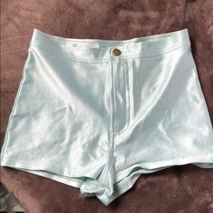 American apparel teal disco shorts